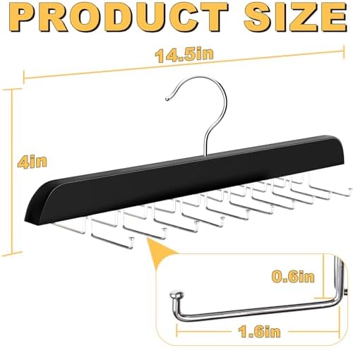 Tank Top Hanger with Premium Wood, 24 Large Capacity, Space Saving,360 Degree Rotating, Foldable Metal Hooks, Tank Tops - Image 2