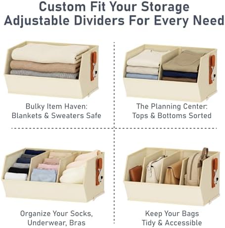 Hanging Closet Organizer Extra Large, Clothes Hanging Shelves for Closet with Divider, Collapsible Closet Storage System, Fabric Closet Hanging Organizer for Home, Dorm, Rv, ,Handbags, Underwear, Sock - Image 5