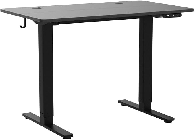 Cubiker 40 x 24 Inch Standing Desk, Stand up Height Adjustable Home Office Electric Table, Sit Stand Desk with Splice Board, Black Frame & Black Desktop - Image 4