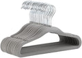 Amazon Basics Kids Velvet Non-Slip Space Saving Clothes Hangers with Shoulder Notches, Sturdy Closet Organizer for Baby/Toddler, 11.6", Gray, 30-Pack by AmazonBasics