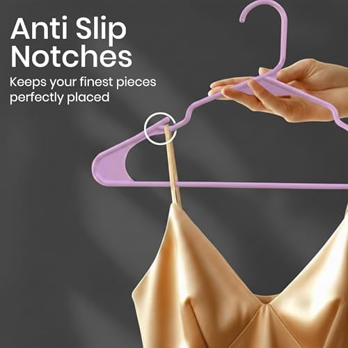 Utopia Home Plastic Hangers 30 Pack – Space Saving Clothes Hanger Pink | Durable & strong | Closet organizer & storage | Ideal for apartments, dorms & stocking stuffers - Image 3