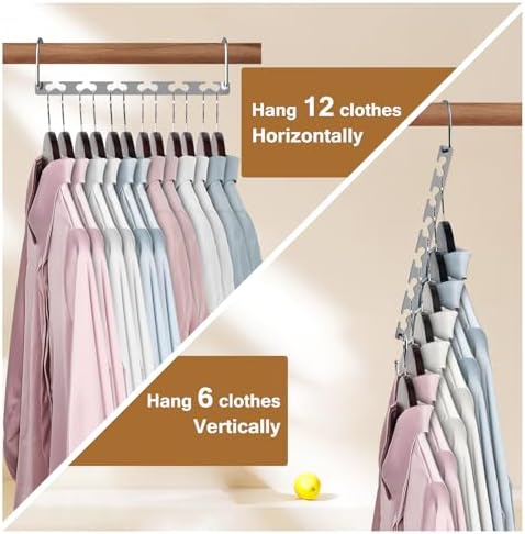 Space Saving Hangers for Clothes 8 Pack, Sturdy Metal Hangers Wardrobe Organizer, Magic Cascading Hanger, Closet Space Saver Closet Organizers and Storage - Image 3