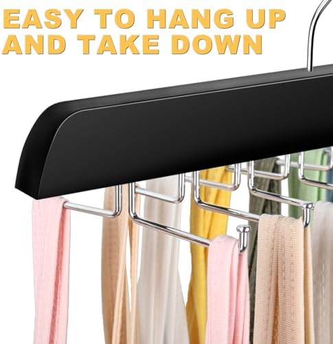 Tank Top Hanger with Premium Wood, 24 Large Capacity, Space Saving,360 Degree Rotating, Foldable Metal Hooks, Tank Tops - Image 4