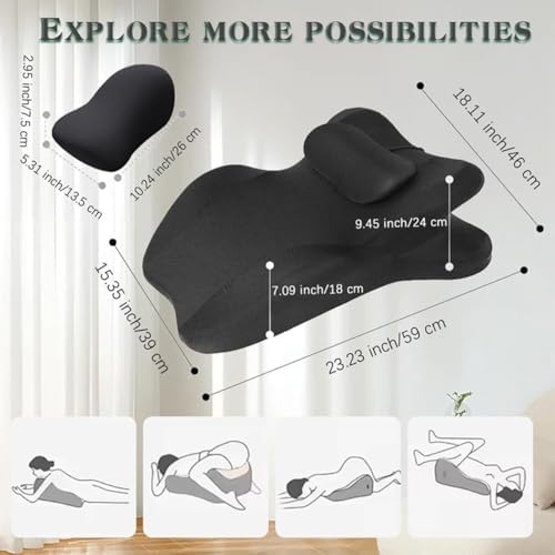 27-Degree Ergonomic Wedge Pillow for Couples, Premium Memory Foam Body Positioner for Intimacy, High-Density Pelvic & Lumbar Support Cushion, Contoured Bedroom Aid for Sweet Spot & Comfort(Green) - Image 3