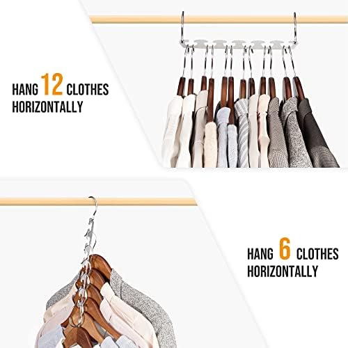 HOUSE DAY Closet Organizers and Storage Space Saving Hangers 12 Pack Stainless Steel Magic Hangers Upgraded Sturdy Multiple Hanger in one Space Saver Clothes Hanger College Dorm Room Essentials - Image 5