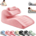 Multifunctional Couple Pillow,Bed Wedge Pillow Prone Stomach Pillow Back Support,Enhances Intimacy,Portable Memory Foam,Pink by iuscacey