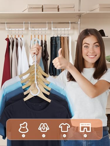 HOUSE DAY White Magic Space Saving Hangers, Premium Smart Hanger Organizer | Space Saver Hanger, Closet Organizer and Storage for Dorm, Apartment, Dorm Room Essentials for Grouping Clothes - Image 2