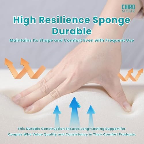 Couples Pillow, 27° Lift Ergonomic Memory Foam Cushion for Intimacy, Lumbar Neck Support Pillow for Home Bedroom (Green) - Image 5
