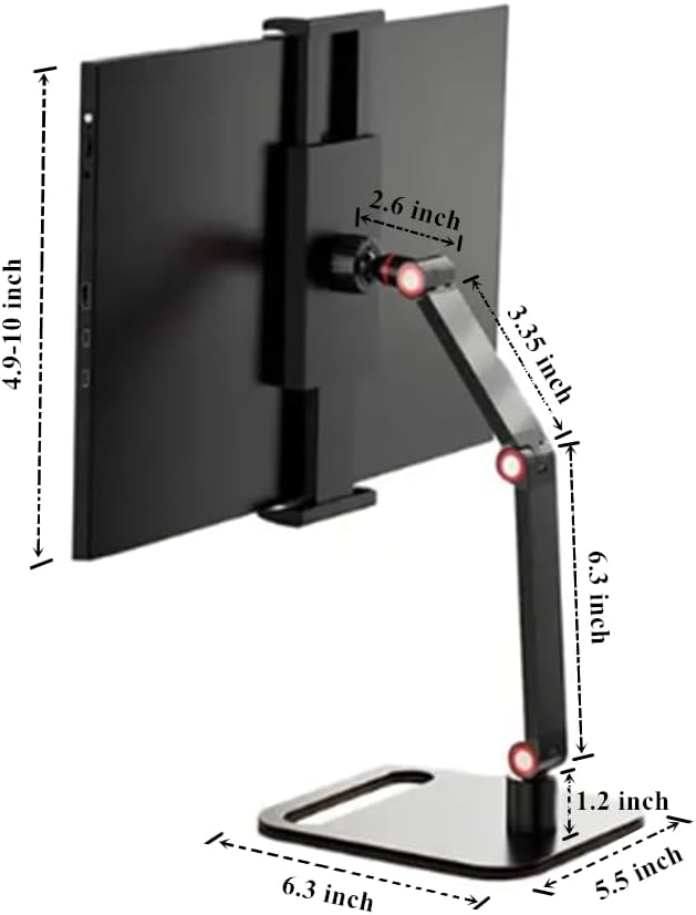 Portable Monitor Holder for 6-17.3 inch Screen Desktop Monitor Tablet Stand | Portable Monitor Stand Foldable Expandable Holder for phones, tablet and Portable Monitors - Image 8
