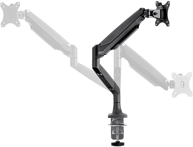 Monoprice Single Monitor Adjustable Gas Spring Desk Mount - Black, Supports Up to 34 inch Monitors, 19.8 LBS Display Weight, Smooth Full-Motion Black - Workstream Collection - Image 3