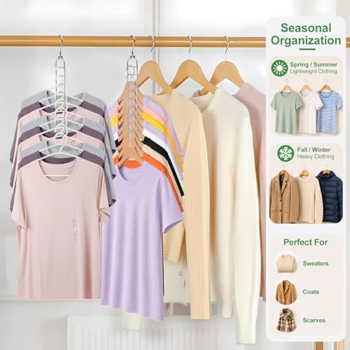 Space Saving Hangers 36-Hole Heavy Duty for Closet Organizers and Storage | Wide Slot Closet Space Saver, 360° Swivel Hook, Cascading Design for Wardrobe, Apartment, RV Storage, College Dorm Essentials - Image 6