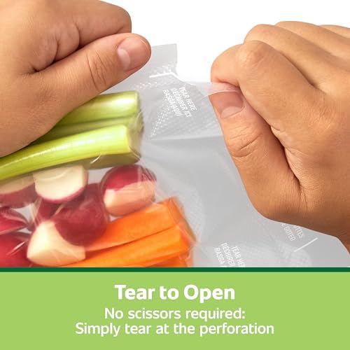 FoodSaver Quart Pre-Cut Vacuum Seal Bags, Easy Use Vacuum Storage Bags, Align to Seal and Tear to Open Vacuum Sealer Storage Bags, 19 Pack - Image 5