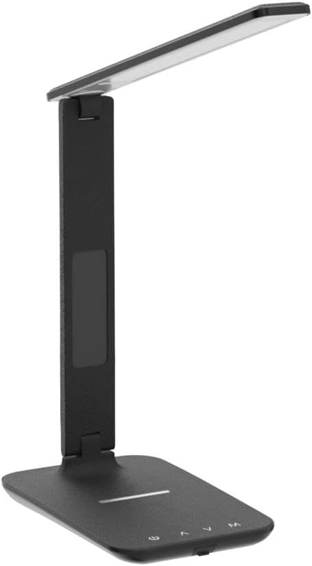 LED Desk Lamp with Wireless Charger, Suitable for Home, Office Dimmable, with USB Charging Port, Built-in Clock, Calendar, Thermometer and Automatic Timing Reading Desk Lamp. - Image 4