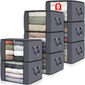 Fab totes 8 Pack Storage Bags for Clothes Blanket Storage Bins with Lids | Foldable Closet Organizers with Zippers,Window and Handles,Fabric Storage Bins for Sweater,Comforter,Bedding,Dorm essentials by Fabtotes