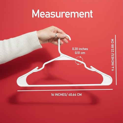Utopia Home Plastic Hangers 30 Pack – Space Saving Clothes Hanger White | Durable & strong | Closet organizer & storage | Ideal for apartments, dorms & stocking stuffers - Image 2