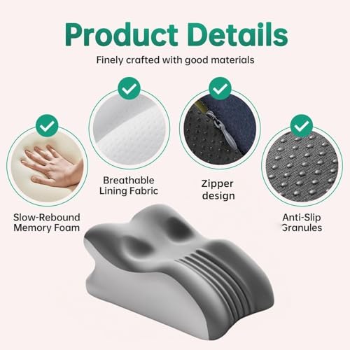 Memory Foam Ergonomic Wedge Pillow, Reading Pillow in Bed, Prone Sleeping Pillow, Ergonomic Support for Back Pain, Acid Reflux and Sitting up, Ideal Choice for Massage. (Green) - Image 2
