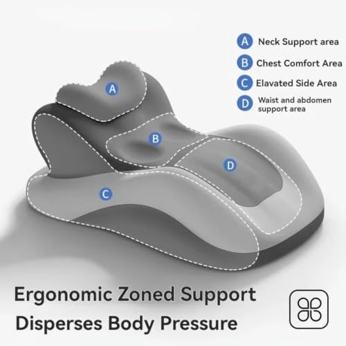 27 Degree Incline Memory Foam Wedge Pillow, Ergonomic Body Position Helper Cushion for Couples, Multi Purpose Bed Wedge for Reading Back Support and Leg Elevation,Black - Image 6