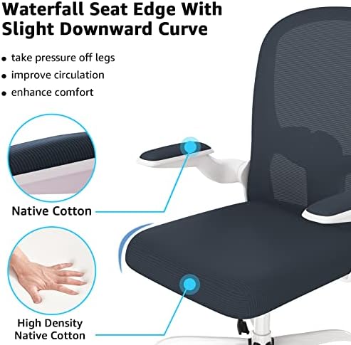 Ergonomic Office Chair, Comfort Swivel Home Office Task Chair, Breathable Mesh Desk Chair, Lumbar Support Computer Chair with Flip-up Arms and Adjustable Height - Image 2