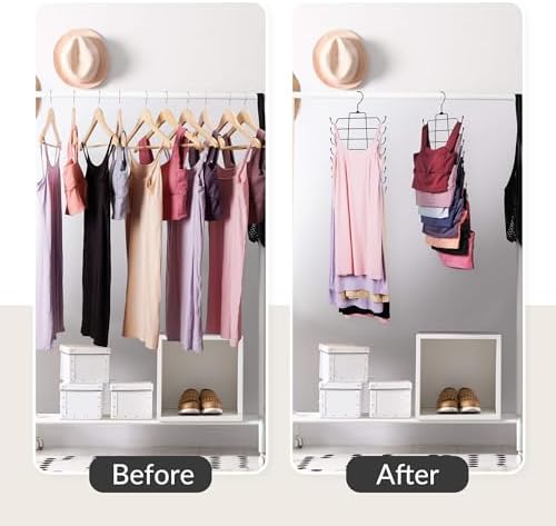ZEDODIER 2 Pack Tank Top Hanger, Bra Organizer for Closet, Space Saving | 32 Hooks Total, Sturdy Metal, 360° Rotating, Foldable Design, Hanging Closet Organizers and Storage for Apartments and Dorms - Image 2