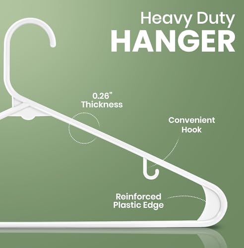 Utopia Home Plastic Hangers, White, 30 Pack | Space saving | Durable & strong | Closet organizer | Clothes hangers | Ideal for shirts, pants, skirts & coats - Image 2
