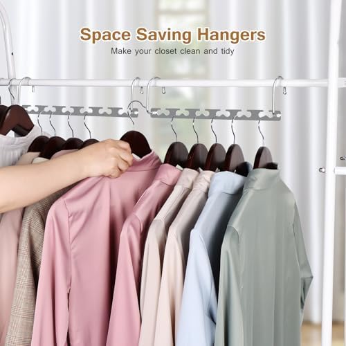 Space Saving Hangers for Clothes 8 Pack, Sturdy Metal Hangers Wardrobe Organizer, Magic Cascading Hanger, Closet Space Saver Closet Organizers and Storage - Image 6