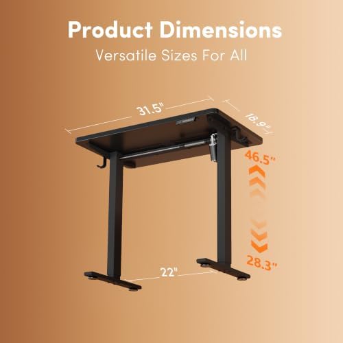 FEZIBO Standing Desk 32 × 19 Inch Electric Height Adjustable, Black - Image 3