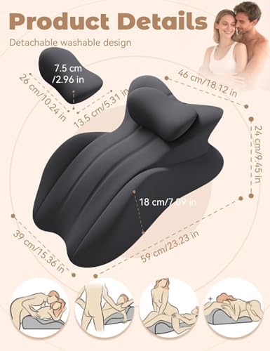 27° Ergonomic High-Density Memory Foam Wedge Pillow for Enhanced Comfort, Hip & Back Relief | Versatile Use for Relaxing, Reading, and Intimacy Positioning,Blue - Image 7
