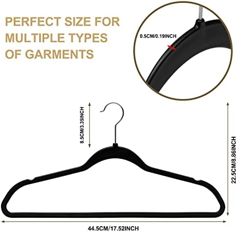 Quality Hangers 20 Pack Plastic Hangers for Clothes - Slim Non-Velvet Hangers with 360° Swivel Chrome Hook & Non Slip Notches - Ideal for Dresses Coats Shirts Jackets & More - Black - Image 4