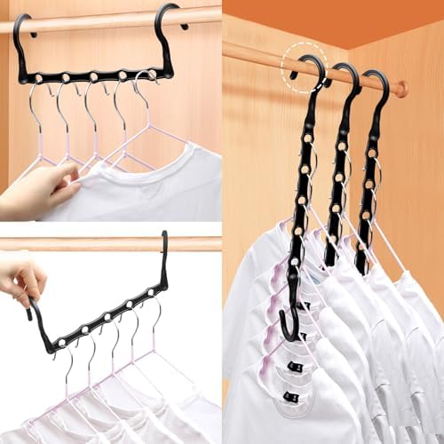 Closet Organizers and Storage, College Dorm Room Essentials for Girls Guys | 4 Pack, Stronger Space Saving Hangers, Clothes Hanger with 5 Holes, Closet Storage Magic Home Organization - Image 5