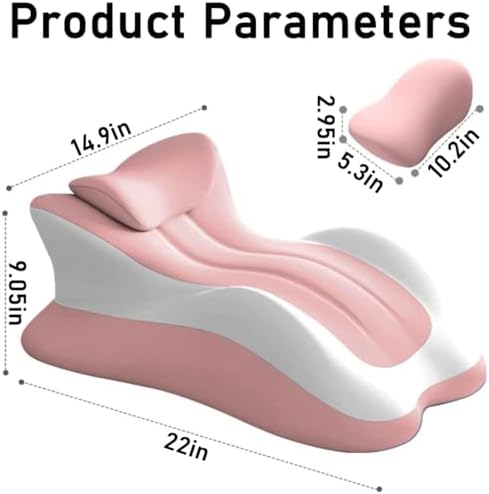 Memory Foam Ergonomic Rest Pillow, Couples Pillow for Intimacy 27 Degree, Reading Pillows for Sleeping, Enjoy Pain-Free Intimacy Again, Ideal for Massage Back Pain(Pink-Gray) - Image 7