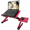 Adjustable Lap Laptop Computer Portable CPU Cooling Fan Ergonomic Vented Table Stand Desk Tray (420 * 260mm with Mouse Pad & Double Fans, Pink) - Image 3