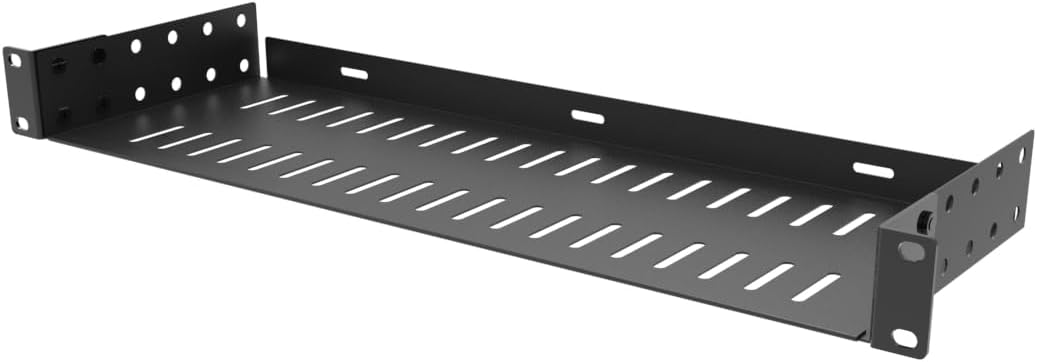 1U Vented Rack Shelf 8" Deep 44 lbs Capacity No Front Lip - Image 3