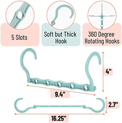 Mr. Pen- Space Saving Hangers, 8 pcs, 360° Rotating Hooks | Magic Cascading Hanger Organizer with 5 Enclosed Slots, Closet Organizers and Storage for Clothes - Image 3