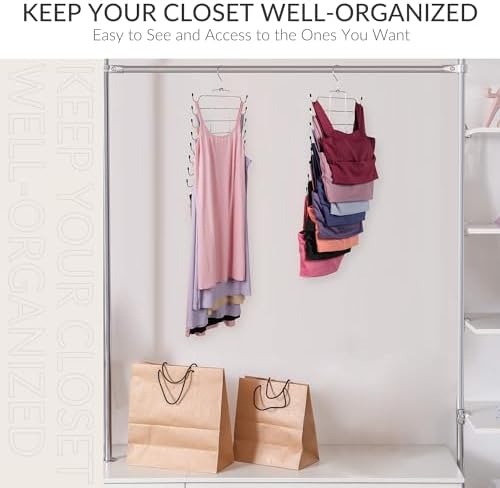 ZEDODIER 6 Pack Tank Top Hanger, Bra Organizer for Closet, Space Saving | 96 Hooks Total, Sturdy Metal, 360° Rotating, Foldable Design, Hanging Closet Organizers and Storage for Apartments and Dorms - Image 6