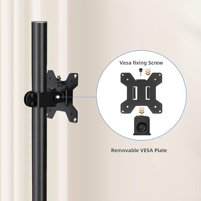 Pholiten Tall Vertically Stacked Dual Monitor Desk Mount Stand | Extra Tall 31 Inch Monitor Stand, Fully Adjustable Monitor arm for 13-32 Inch LCD Screen, Holds up to 22lbs - Image 4
