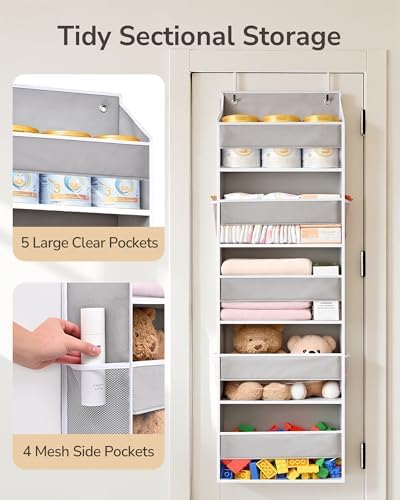ULG 1 Pack Over Door Organizer Hanging Storage Light Gray - Image 5