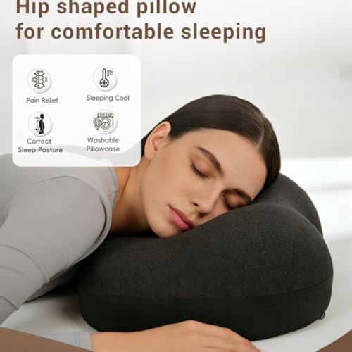 Wedge-Shaped Support Pillow for Lifting Legs and Knees, Memory Foam Intimate Pillow for Adults, Unique Hip-Shaped Cushion to Relieve Back Pressure-Detachable and Washable Coat.（Pink） - Image 3