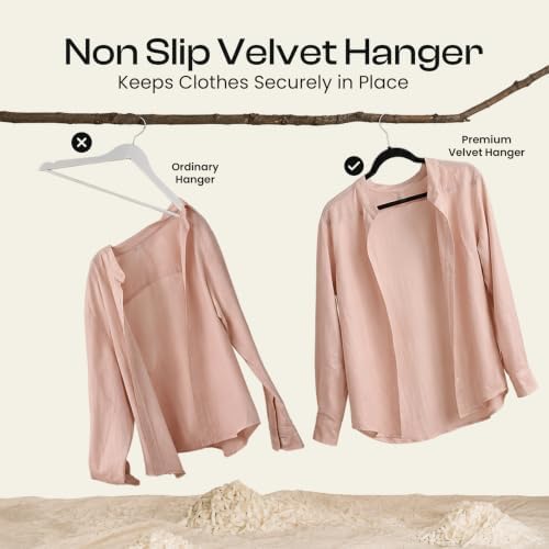 Utopia Home Velvet Hangers, Black, 30 Pack | Luxury Non-Slip Slim Pant & Coat Hangers | Strong Space-Saving Clothes Hangers | 360° Swivel Hook - Image 5