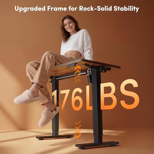 FEZIBO Standing Desk 32 × 19 Inch Electric Height Adjustable, Rustic Brown - Image 4