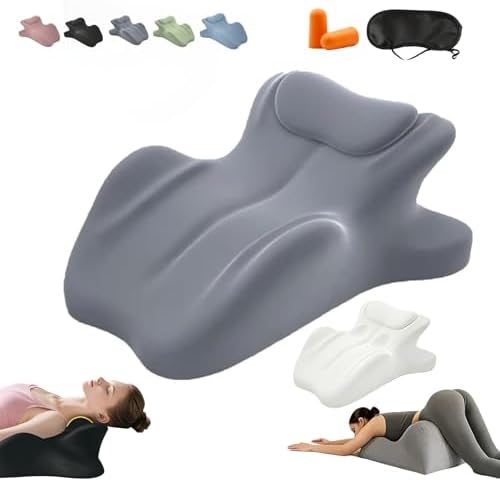 Couples Pillow Reading Pillow 27° Lift Ergonomic Memory Foam Cushion for Intimacy, NeckPillow, Multi-Functional Back Support Pillow with Replaceable Small Pillows, Comfort(Gray,23"x18"x15") by Unknown