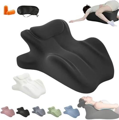 Couples Pillows 27° Position Ergonomic Contoured Support Pillow, NeckPillow, Reading Pillow Multi-Functional Memory Foam Lounger Cushion with Small Pillows Back Support for Couples(Black,25"x22"x18") by Unknown