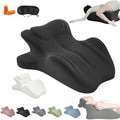 Couples Pillows 27° Position Ergonomic Contoured Support Pillow, NeckPillow, Reading Pillow Multi-Functional Memory Foam Lounger Cushion with Small Pillows Back Support for Couples(Black,25"x22"x18") by Unknown