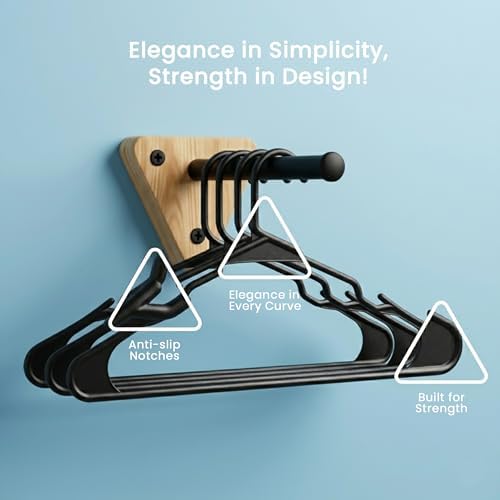 Utopia Home Plastic Hangers 30 Pack – Space Saving Clothes Hanger Black | Durable & strong | Closet organizer & storage | Ideal for apartments, dorms & stocking stuffers - Image 5