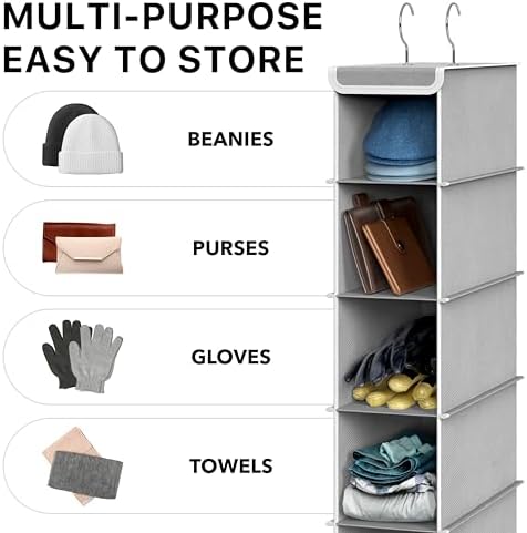Simple Houseware 10 Shelves Closet Hanging Shoe Organizer, Gray | Dual Metal Hooks, Holds Up to 20 lbs, for Narrow Space - Image 6