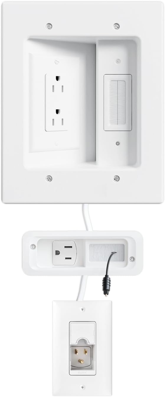 SANUS Ultimate in-Wall Cable Management Kit for Mounted TV & Soundbar - Includes Soundbar & TV Wire Management - Conceals Power, HDMI, Optical, and Low-Voltage Wires Behind Wall Model: WSIWPSB1 by SANUS