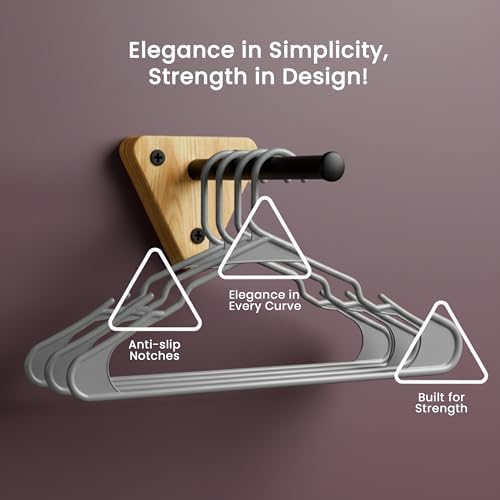 Utopia Home Plastic Hangers 20 Pack – Space Saving Clothes Hanger Grey | Durable & strong | Closet organizer & storage | Ideal for apartments, dorms & stocking stuffers - Image 5