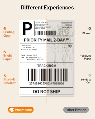 Phomemo D422S Shipping Label Printer with Scale & Packs of 250pcs 4x6 Thermal Labels - Image 7