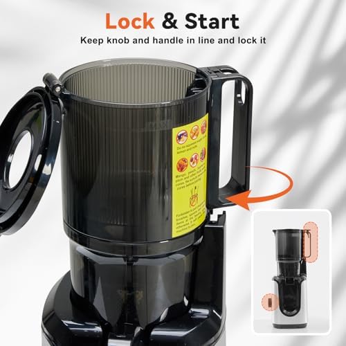 NEWBULIG Juicer Machines, 4.25" Feed Chute Cold Press Juicer, Silver - Image 6
