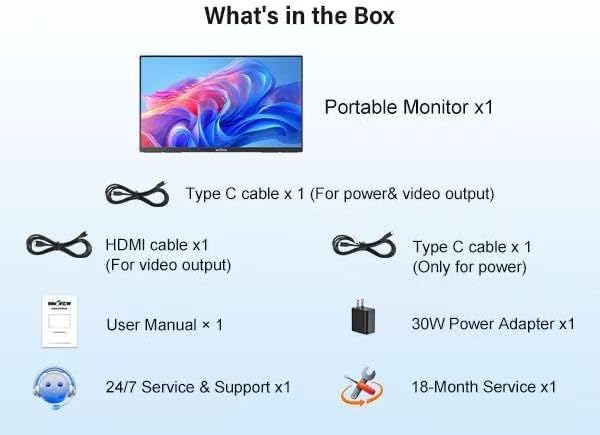 InnoView Large Portable Monitor 23.8inch FHD 1080P 144Hz USB-C, HDMI Computer Display HDR 100% sRGB IPS Gaming Monitor W/180°Adjustable DC Eyes Care Stand for Laptop PC MAC Phone PS4 Xbox Switch - Image 9