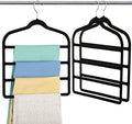 Velvet Pant Clothes Hanger Space Saving Non Slip Hanger Jean Slack Hangers | Multiple Velvet Hanger Closet Organizer Storage and Organization for Jeans,Scarf,Tie(Black,3) by Myfolrena
